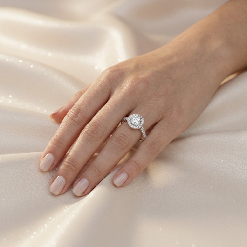 Classic Round Brilliant Halo Lab-grown Diamond Ring
